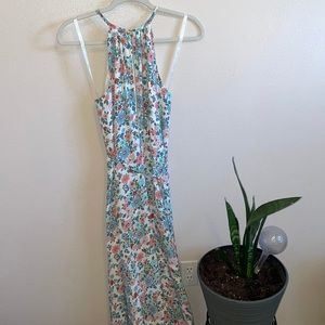 David’s bridal multicolor floor length dress floral worn once